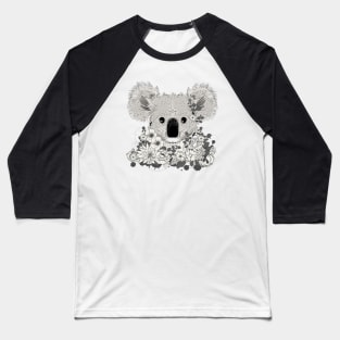 decorated koala bear with flowers and eucalyptus Baseball T-Shirt